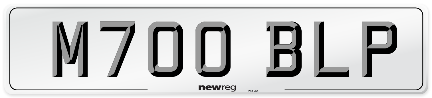 M700 BLP Number Plate from New Reg